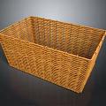 Natural Woven Rectangular Wicker Basket Ideal For Household Storage And Organization