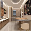 Elegant Jewelry Store Interior Design With Glass Display Cases And Gold Accents