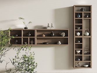 New Chinese Style Storage Rack 3d model