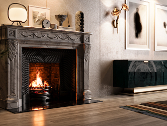 European Fireplace 3d model