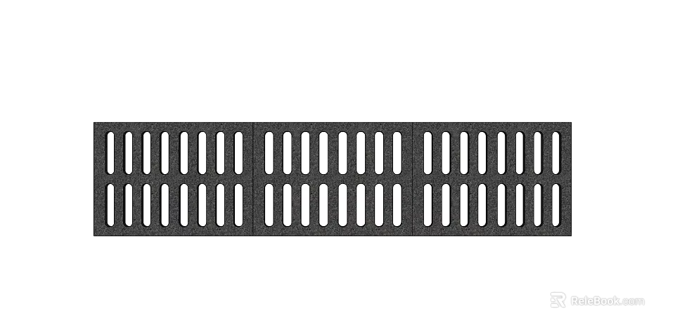 Black Grid Pattern Sculpture Carving With Long Strip Holes And Neat Arrangement 3d model 