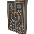 Double Doors With Decorative Floral Patterns Geometric Elements And Rivet Details