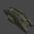 Vintage Military Tank With Heavy Tracks And Metal Armor Structure