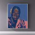 Artistic Female Portrait Painting With Blue Tones Textured Brushstrokes And Abstract Details