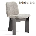 Modern Minimalist Accent Chair With Linen Fabric Upholstered Backrest And Wooden Legs