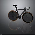 Sleek Modern Fixed Gear Bike With Aluminum Frame Black Seat And Orange Wheel Rims