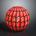 Red Textured Decorative Sphere For Home Living Room Decoration