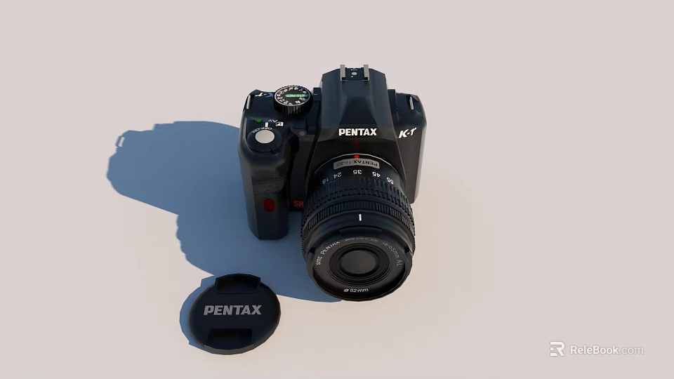 PENTAX Digital Camera With Black Body Lens And Lens Cap Design 3d model 
