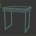 Modern Square Metal Frame Table With Textured Tabletop And Geometric Legs Design 3d model