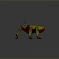 3D Rendered Fantasy Insect Creature With Green Red Exoskeleton And Spiked Legs