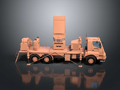 Military Truck Vehicle With Large Equipment Spyder System And Ammidon Brand 3d model