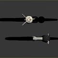 Modern Crossed Swords With Black Blades Green Luminous Accents And Decorative Hilts