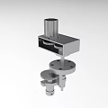 Industrial Equipment with Gears Cylindrical Components Square Base and Mechanical Structure
