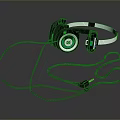 Black And Blue Over Ear Computer Headphones With Circular Earpads And Cable Design
