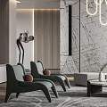 Modern Living Room Interior Design With Chandelier Marble Wall Sofa Area Rug And Green Plant