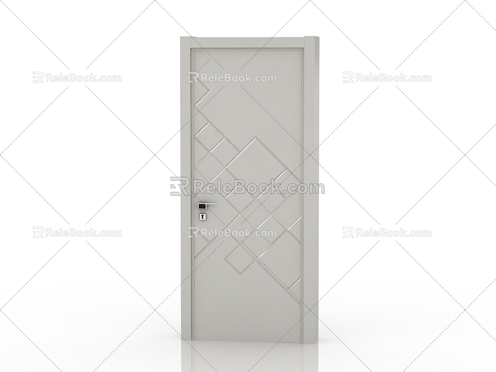 Modern solid wood door interior door door 3d model