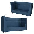 Modern Blue Fabric Sectional Sofa With Modular Design And Comfortable Backrest Armrests 3d model