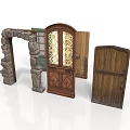 Architectural Door And Archway Assortment Showcasing Stone Archway Wooden Door Glass Inserts And Decorative Patterns