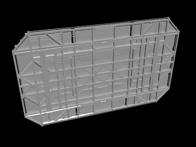 Metal Frame Structure With Geometric Grid Design And Reinforced Beams For Industrial Use 3d model