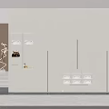 Modern White Wardrobe Interior Design With Built in Shelves And Lighting 3d model
