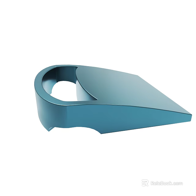 Modern Blue Decorative Object With Circular Opening And Smooth Surface Design 3d model