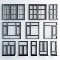 Modern casement window combination 3d model