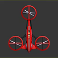 Red Drone With Four Rotors And Sleek Modern Design Structure 3d model