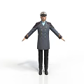 Man In Gray Double Breasted Coat With Hat And Blue Turtleneck Standing Arms Outstretched