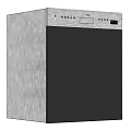 Modern Silver And Black Dishwasher With Control Panel And Digital Display Kitchen Appliance 3d model