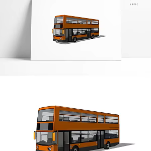 modern bus double-decker bus 3d model