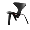 Modern Black Single Chair with Sleek Curved Lines and Minimalist Design Style