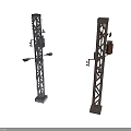 Railway Signal Tower Structures With Metal Lattice Frame Base And Equipment