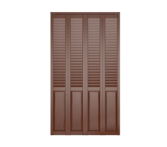 American style retro solid wood louver flat door 3d model