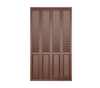 American style retro solid wood louver flat door 3d model