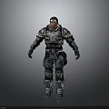 Futuristic Armored Sci Fi Warrior Character Standing Pose With Detailed Armor Design