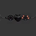 Futuristic Sci-Fi Spaceship With Glowing Red Blue Engines And Mechanical Structures 3d model