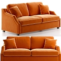 Casual Sofa Casual Sofa Double Sofa Living Room Sofa Pillow Pillow Home Furniture Orange 3d model