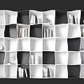 Shaped Cell Bookshelf Creative Bookshelf Art Bookshelf Solid Wood Storage Rack Cell Combination Bookshelf Library Bookshelf Book Decoration 3d model