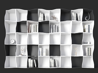 Shaped Cell Bookshelf Creative Bookshelf Art Bookshelf Solid Wood Storage Rack Cell Combination Bookshelf Library Bookshelf Book Decoration 3d model