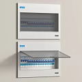 Industrial Electrical Distribution Boards with White Enclosure Open Closed Doors and Circuit Breakers