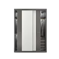 Modern Wardrobe Designs With Mirror Doors Layered Shelves And Storage Compartments