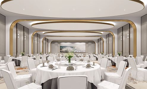 Light Luxury Ballroom Hotel Ballroom 3d model