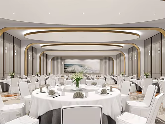 Light Luxury Ballroom Hotel Ballroom 3d model