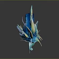 3D Fantasy Creature Model With Blue Green Feathers And Dragon Like Features