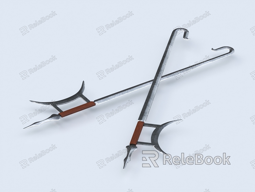 Double Hook Weapon Hand Guard Double Hook Tiger Head Hook Weapon Cold Weapon model