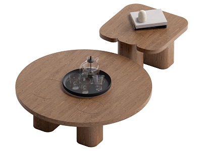 Coffee Table Combination Log Wind Coffee Table 3d model