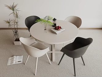 Dining table and chair 3d model