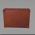 Vintage Red Leather Suitcase With Metal Corners And Brass Fasteners
