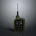 Green Portable Walkie Talkie With Antenna Digital Display Screen And Numeric Keypad