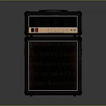 Black Desktop Computer Amplifier With Two Tier Structure Control Knobs Indicator Light And Speaker Cabinet